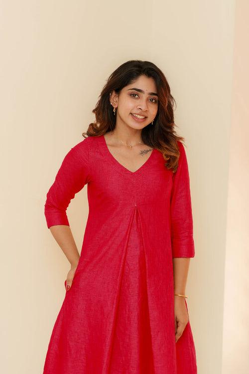 EXP - Charu Coral Pink Kurti Set