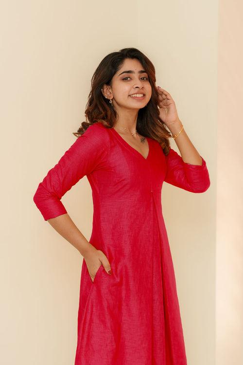 EXP - Charu Coral Pink Kurti Set