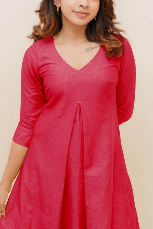 EXP - Charu Coral Pink Kurti Set