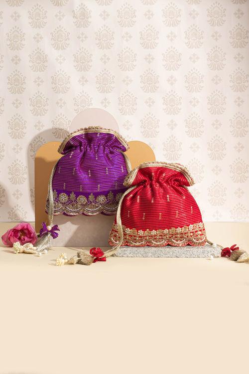 Tari Silk Potli - Purple