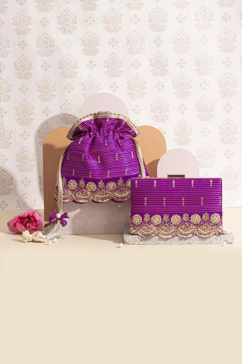 Tari Silk Potli - Purple