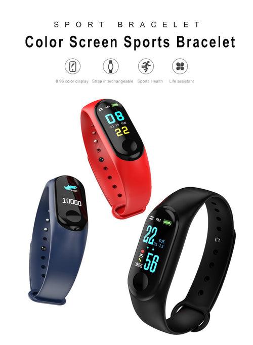 TDG M3 Smart Band Color Screen Blood Pressure Oxygen Heart Rate Android iOS