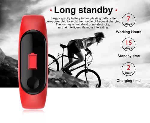 TDG M3 Band Fitness Tracker Smart Band Red