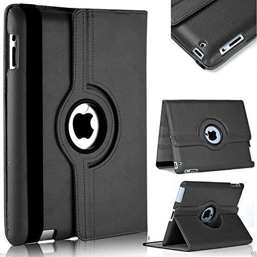 TDG 360 Degree Rotating Case Leather Cover with Stand Flip Cover For Apple iPad Air 2 (6th Gen) - Black