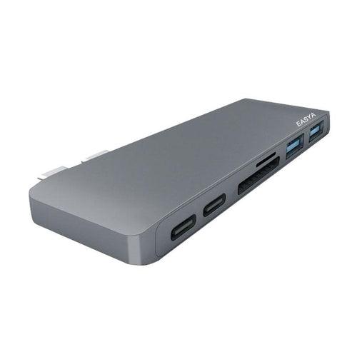 Type C (USB-C) 6 in 1 Hub with Card Reader and PD Charging for Apple Macbook