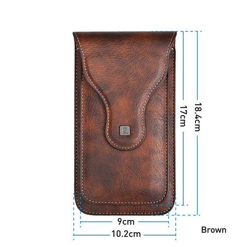 Universal Phone Pouch Pu leather & Belt Clip by Puloka for 2 Mobiles
