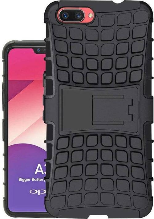 TDG Realme C1 Hybrid Defender Case Dual Layer Rugged Back Cover Black