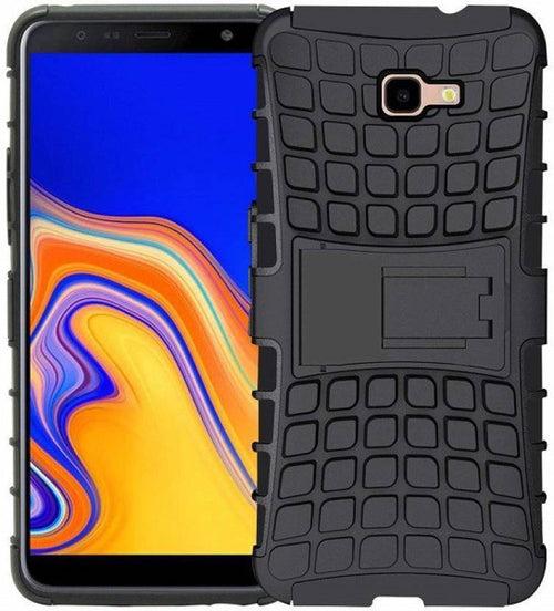 TDG Samsung J4 Plus Hybrid Defender Case Dual Layer Rugged Back Cover Black