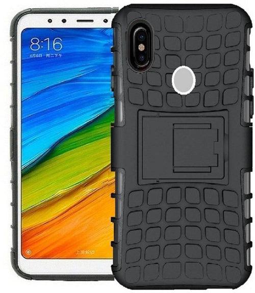 TDG Xiaomi Redmi Note 6 Pro Hybrid Defender Case Dual Layer Rugged Back Cover Black