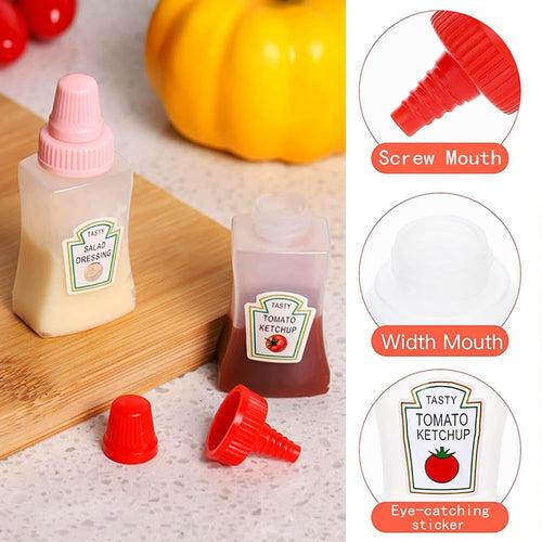 Mini Sauce Buddy bottles for tiffin & travel | set of 2 | leakproof (Red & Yellow)