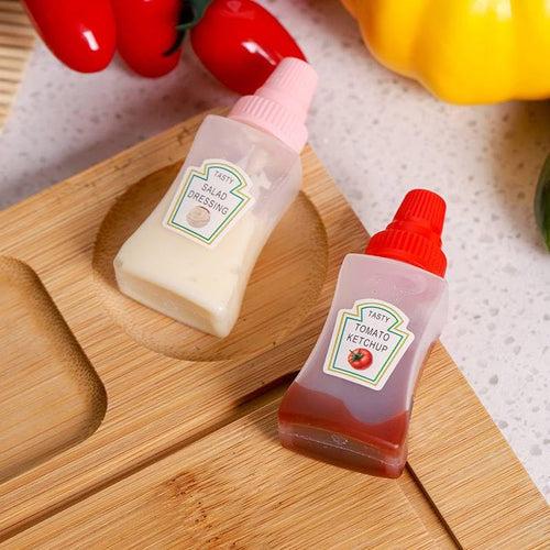 Mini Sauce Buddy bottles for tiffin & travel | set of 2 | leakproof (Red & Yellow)