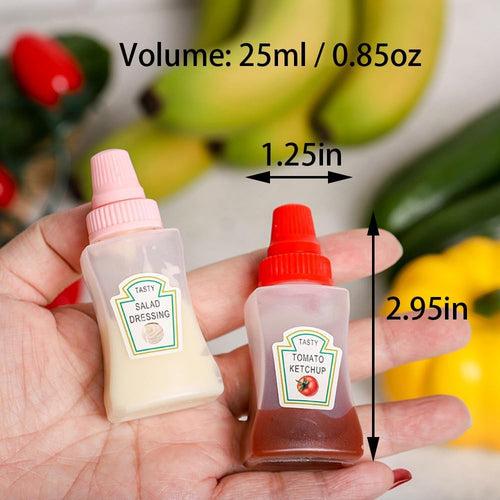 Mini Sauce Buddy bottles for tiffin & travel | set of 2 | leakproof (Red & Yellow)