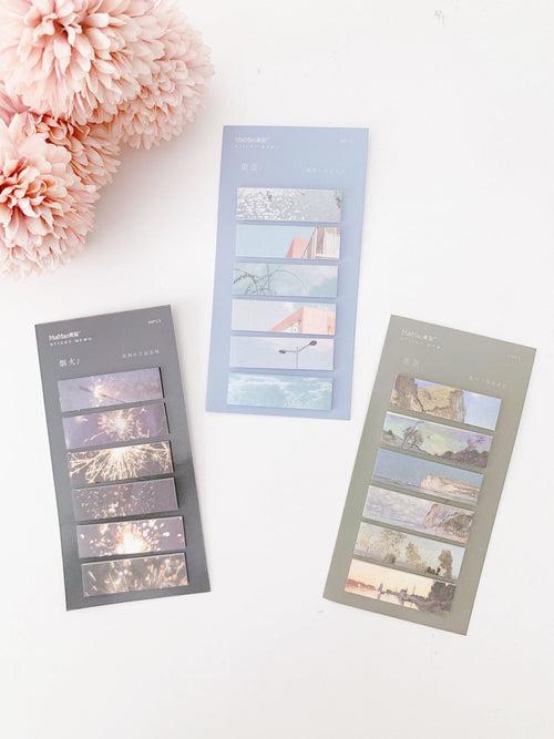 Aesthetic Landscape Index book tab series/ sticky notes/ page flags | 90 sheets each