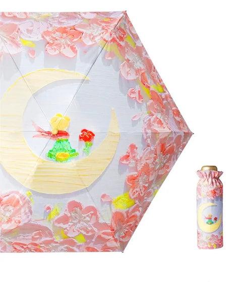 Alluring Oil Painting effect 6 fold umbrella for sun & rains | UV resistant