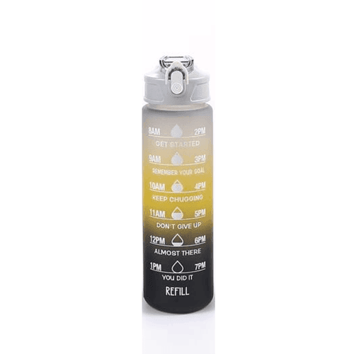 Ash Grey Ombre effect Time marked bottle for Home/School/Office/Gym/Travel | Non Toxic & Leakproof