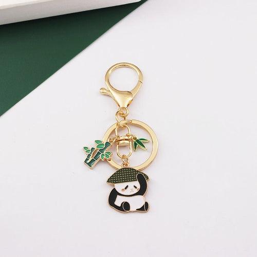 Cute metallic panda key chain / charm for keys & bags