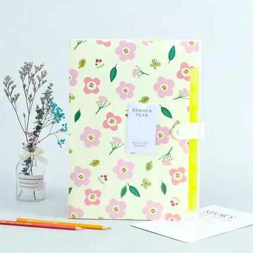 Floral Meadow waterproof expandable File Folder | A4 Size | Four Colors Available