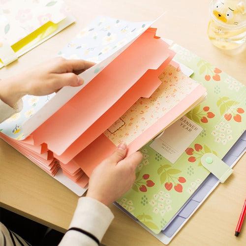 Floral Meadow waterproof expandable File Folder | A4 Size | Four Colors Available