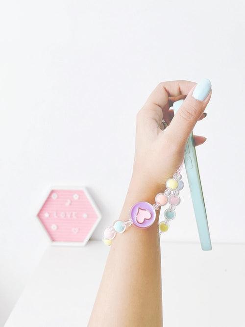 Heartfelt beaded charm wrist Strap accessory for phone/bag/tablet