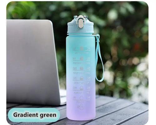 Motivational Time marked water bottle with cute stickers for Home/School/Office/Gym/Travel | Non Toxic & Leakproof | 900 ml