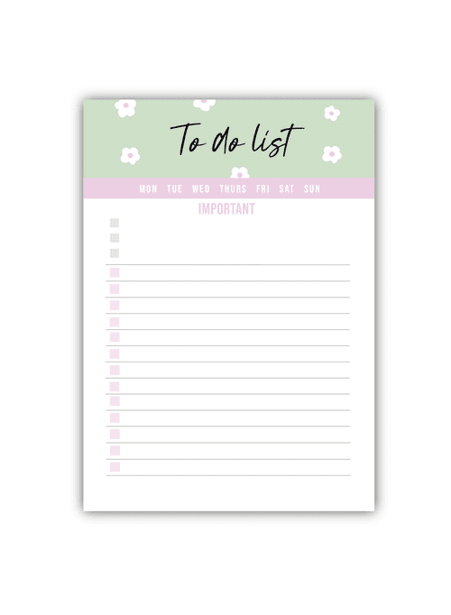 Supple Room Weekly To Do list Notepad