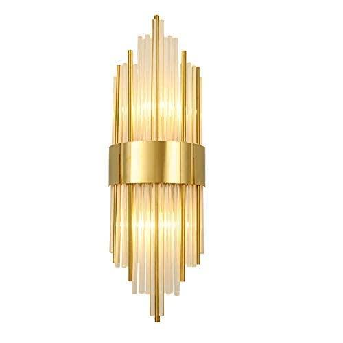 30W Led Tube Glass Crystal Gold Metal Wall Light