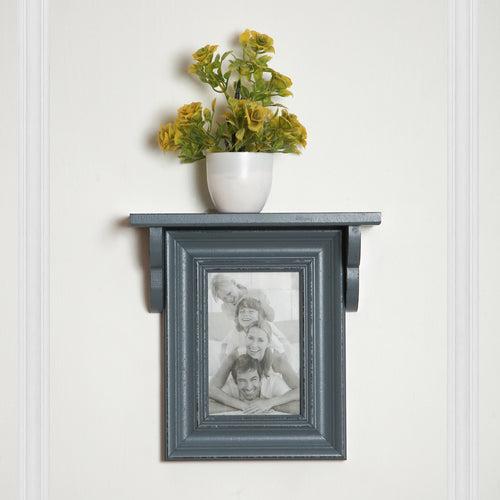 Photoframe with wooden shelf