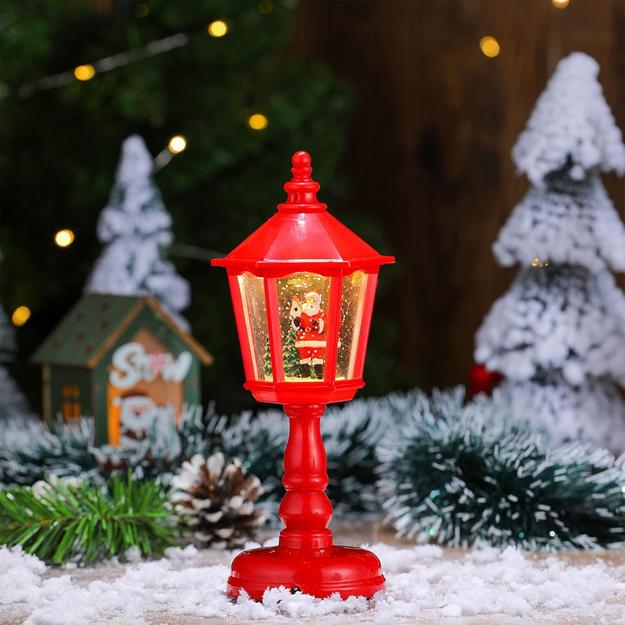 Christmas Table Lamp with Snow Night Light and Music Luminous Ornaments.