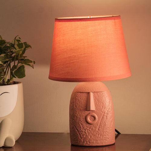 Terracotta wow table lamp with lamp shade