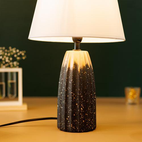 The Decor Kart Grey Ceramic Serenity Table Lamp - White Lamp Shade