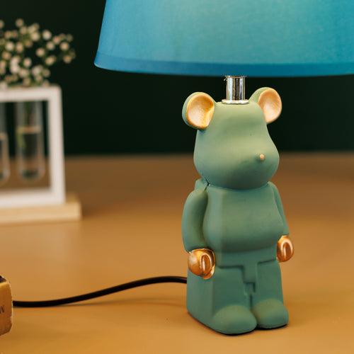 Table Light Bear Bedside Lamp Resin Crafts Cartoon- Green