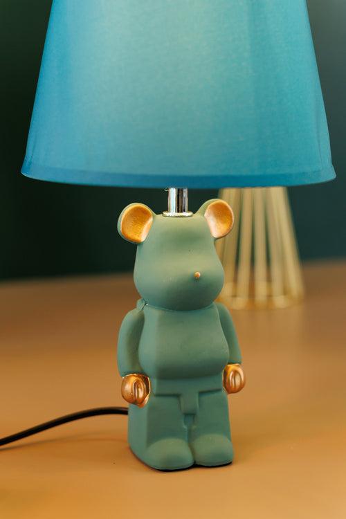 Table Light Bear Bedside Lamp Resin Crafts Cartoon- Green