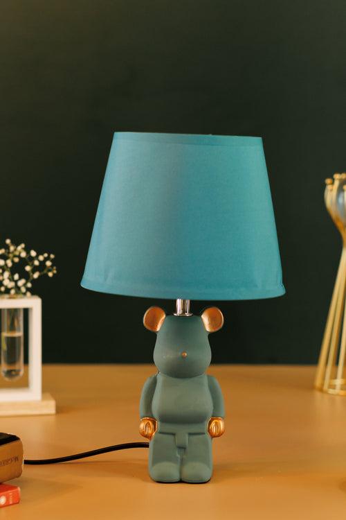 Table Light Bear Bedside Lamp Resin Crafts Cartoon- Green