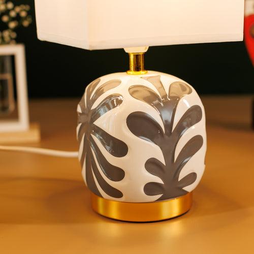 Nordic Simple Ceramic Vase Table Lamp with Fabric Lampshade