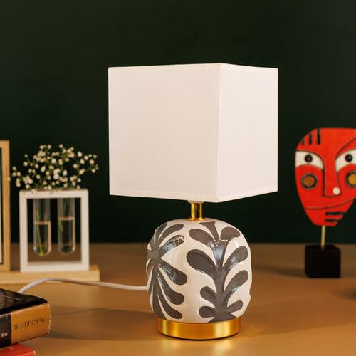 Nordic Simple Ceramic Vase Table Lamp with Fabric Lampshade