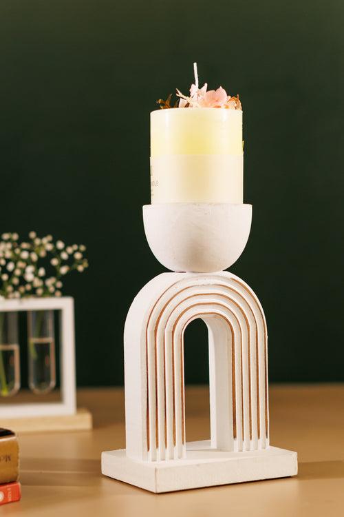 Minimalist pillar candle holder