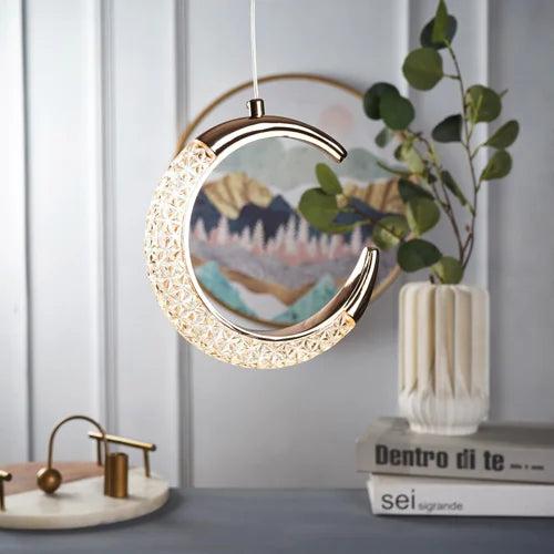 LED Moon Pendant Light Dimmable Ceiling Lamp