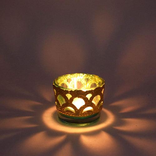 Crinds Ethnic Glass Candle Lamp