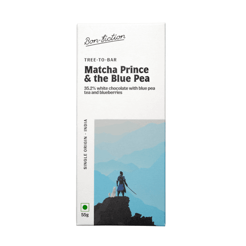 Matcha Prince - 35.2% White Chocolate with Bluepea tea and blueberries