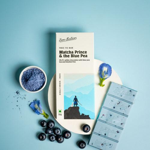 Matcha Prince - 35.2% White Chocolate with Bluepea tea and blueberries