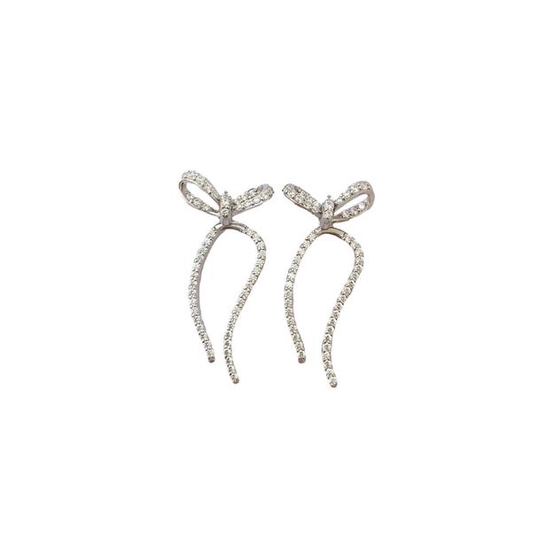 Fancy Bow Silver Earrings