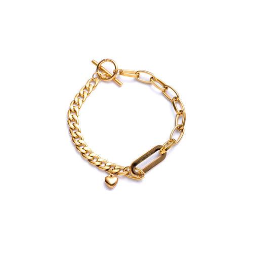 Heart Charm Link Bracelet