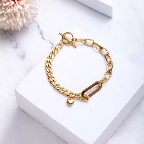 Heart Charm Link Bracelet