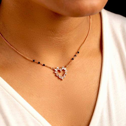 Heart Silver Mangalsutra