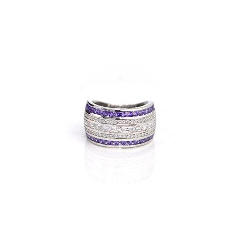 Palmy Silver Diamond Band