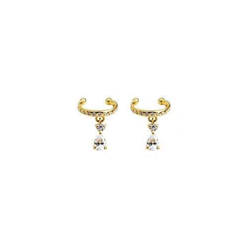 Pear Drop Silver Ear cuffs