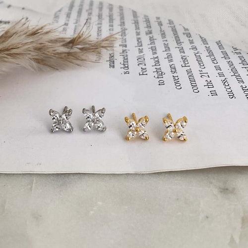 Quad Petal Silver Studs