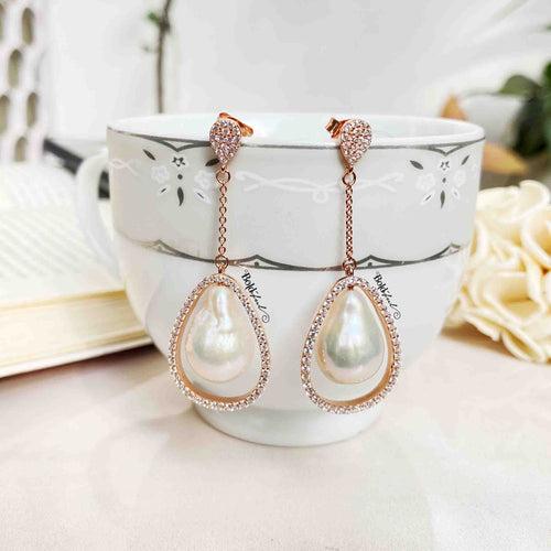 Baroque Pearl Silver Danglers