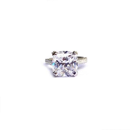 Bonny Cushion Cut Silver Ring