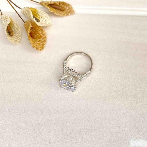 Bonny Cushion Cut Silver Ring